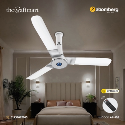 Atomberg Studio Smart+ 48" 35 Watt BLDC motor Energy Saving Anti-Dust Speed Indicator Light Ceiling Fan with Remote Control ( White) AT-130_img_0