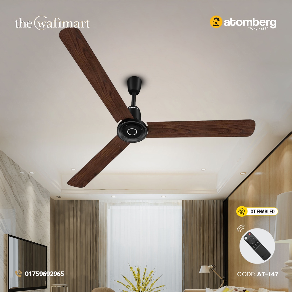 Atomberg Studio Nexus Smart 1400mm BLDC Ceiling Fan with IoT & Remote Control | AT-147