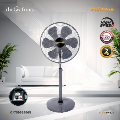 Pakhtun Tezra-450PP-G 18-Inch-High Speed Stand Fan (Grey) | PK-123_img_0