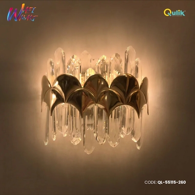 Qulik Modern Wall Lamp Basket Gold Plated Crystal Wall Appliques (QL-55115-260)_img_0
