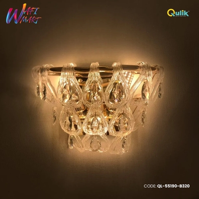 Qulik Modern Wall Lamp Basket Gold Plated Crystal Wall Appliques (QL-55190-B320)_img_0