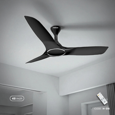 Havells Stealth Air 48"- Ceiling Fan with Remote (Metallic Black) H-316_img_0