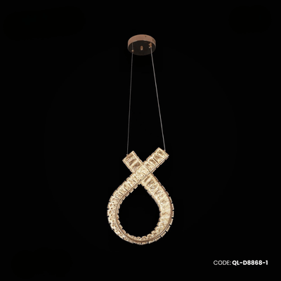 Qulik Semi Infinity Loop Luxury LED Crystal Chandelier Pendant Light (QL-D8868-1)_img_0
