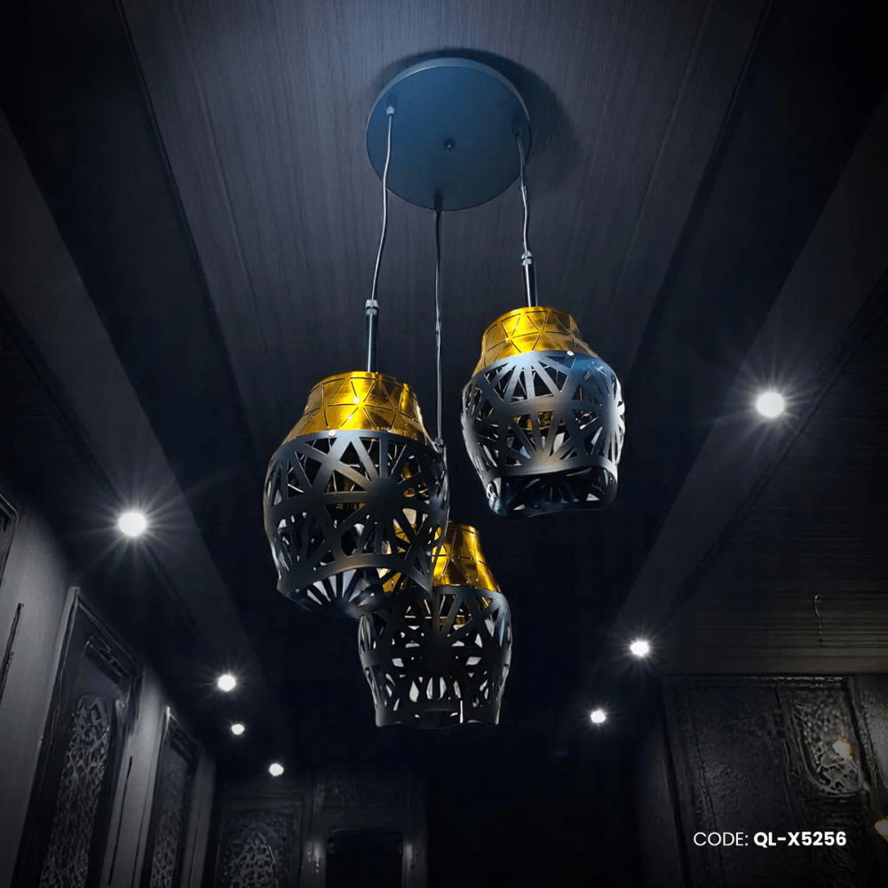 Qulik Modern AmberIron Pendant 3 Color Hanging Lights (QL-X5256)