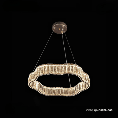 Qulik Single Tier Wave Luxury LED Crystal Chandelier Hanging  Light (QL-D8872-500)_img_0