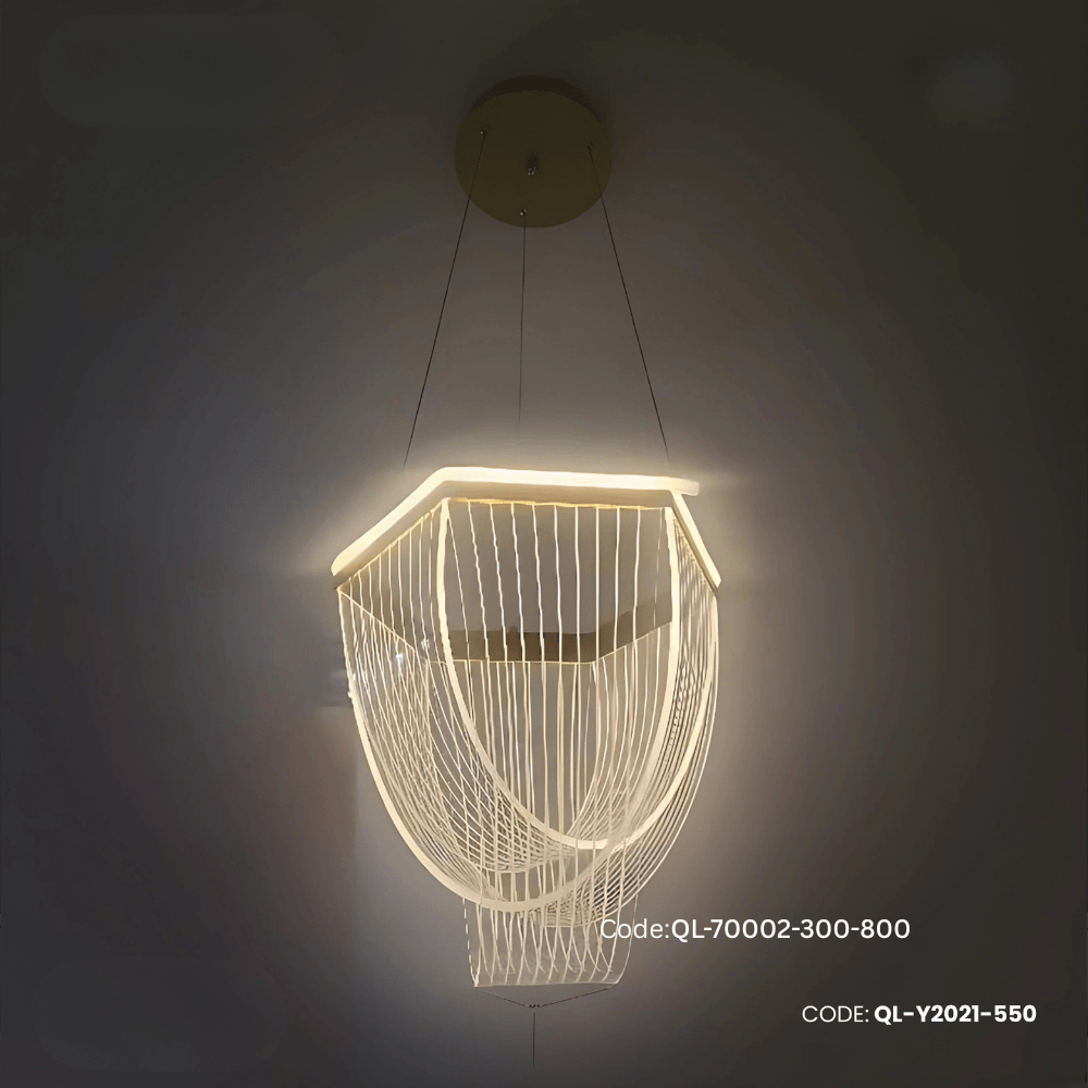 Qulik Modern Chandelier Hanging hexagons shape LED Ceiling Light (QL-Y2021-550)