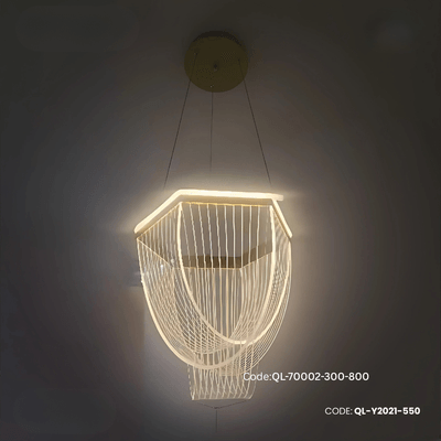 Qulik Modern Chandelier Hanging hexagons shape LED Ceiling Light (QL-Y2021-550)_img_0