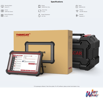 ThinkCar ThinkTool X10 - 10" OBD2 Scanner Car Code Reader Professional Automotive Diagnostic Equipment Tablet Tool with Remote Access Support_img_2