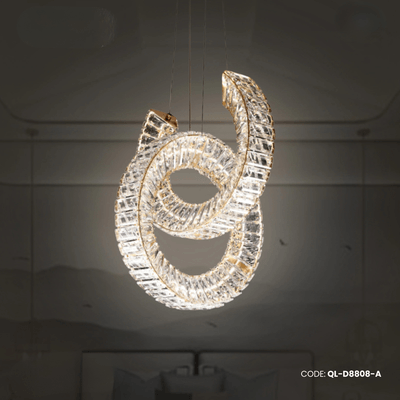 Qulik stainless steel luxury LED circle rings crystal chandelier pendant light(QL-D8808-A)_img_0