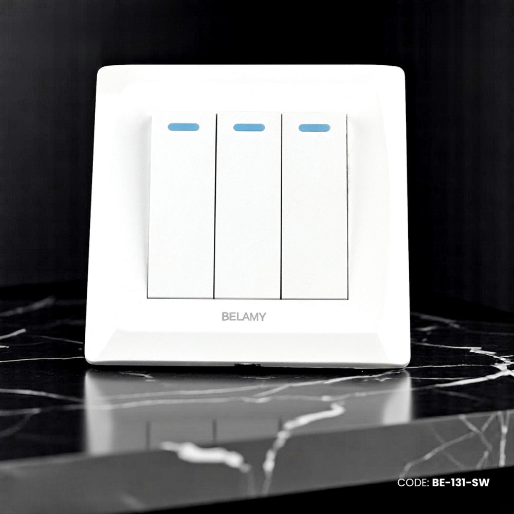 Belamy White 3 Gang 1 Way | BE-131-SW