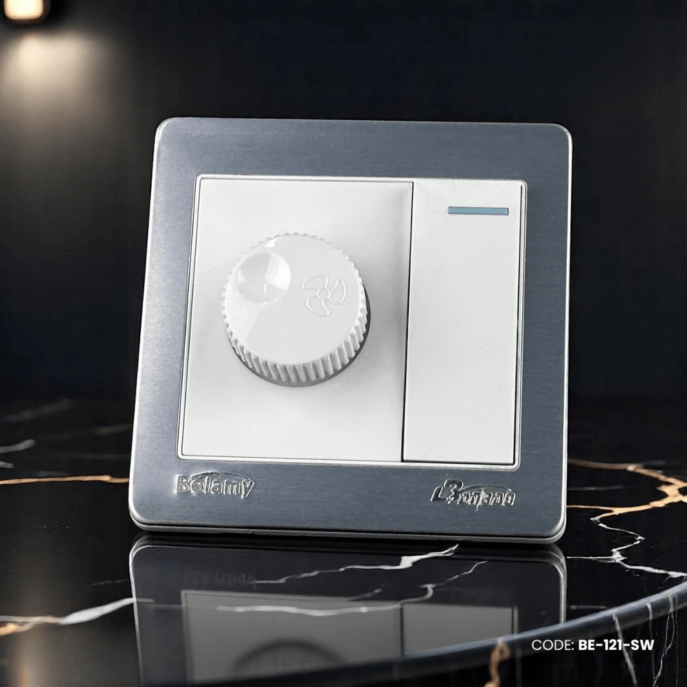 Belamy White-Grey Fan Dimmer With Switch | BE-121-SW