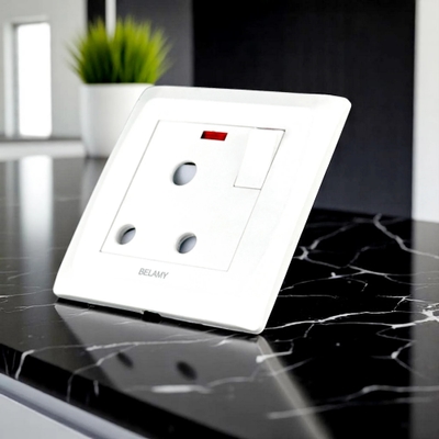 Belamy White 3 Pin Socket With Switch | BE-125-SW_img_0