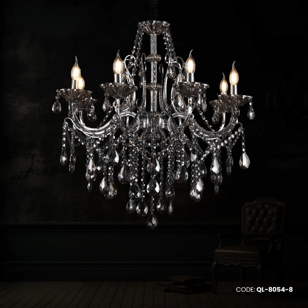 Qulik Modern Luxury Crystal Chandelier Pendent 8 Lamp (QL-8054-8)