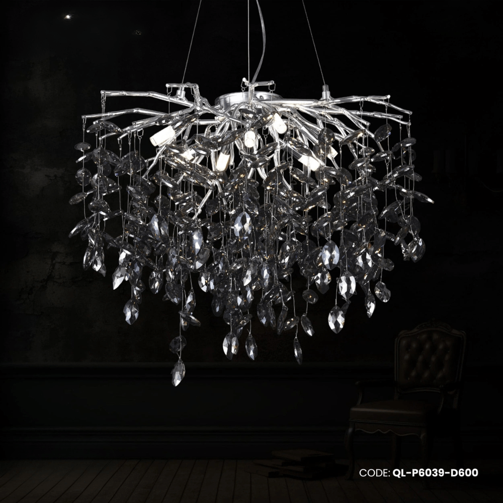 Qulik Luxury Decorative Oxidized Silver Smoke Ash Pendant Ceiling Lights (QL-P6039-D600)
