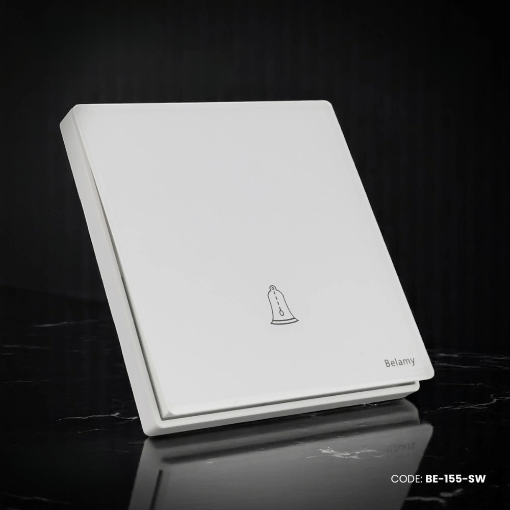 Belamy White Push Bell | BE-155-SW