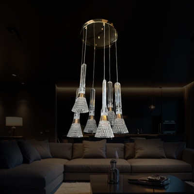 Qulik Modern Crystal Cascade Chandelier With Hanging Lights (QL-B144-6)_img_0