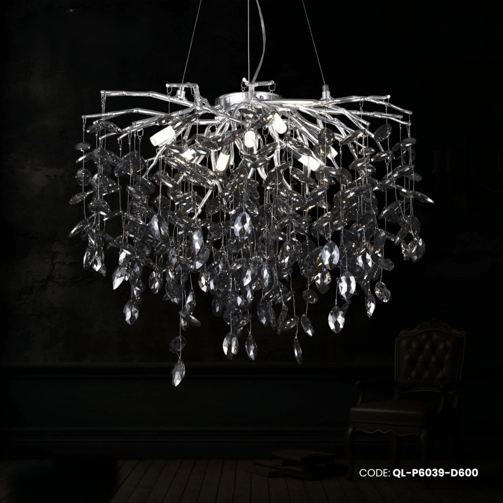 Qulik Luxury Decorative Oxidized Silver Smoke Ash Pendant Ceiling Lights (QL-P6039-D600)