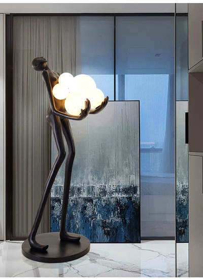 Creative Abstract Figure Sculpture Floor Lamp Long Arm LED Light for Hotel Exhibition Halls  (JY005)_img_2
