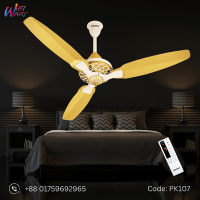 Pakhtun Pasha 52-inch BLDC Inverter Ceiling Fan (Golden/Offwhite) | PK-107_img_0