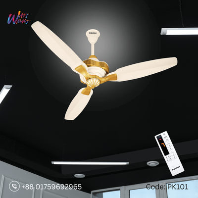 Pakhtun Khalifa - 52 inch BLDC Inverter Remote Control Ceiling Fan (Off-White/ Gold) | PK-101_img_0