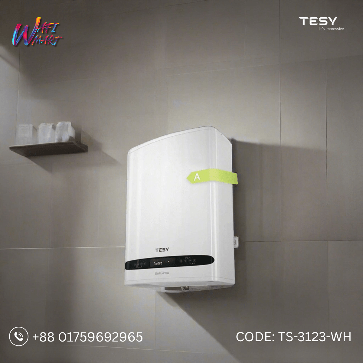 Tesy BelliSlimo 25Ltr Water Heater(White) TS-3123-WH