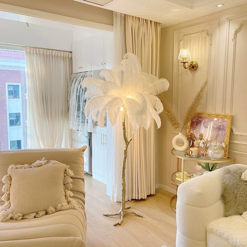 Decorative Ostrich Feather Floor Lamp ( CROSS BORDER )_img_0