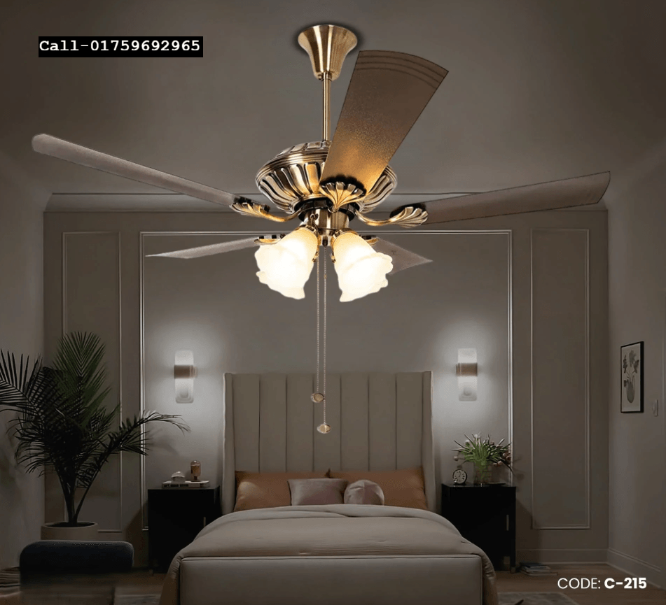 Crompton Jupiter 48" Decorative Ceiling Fan with Lights (Antique Brass ) C-215