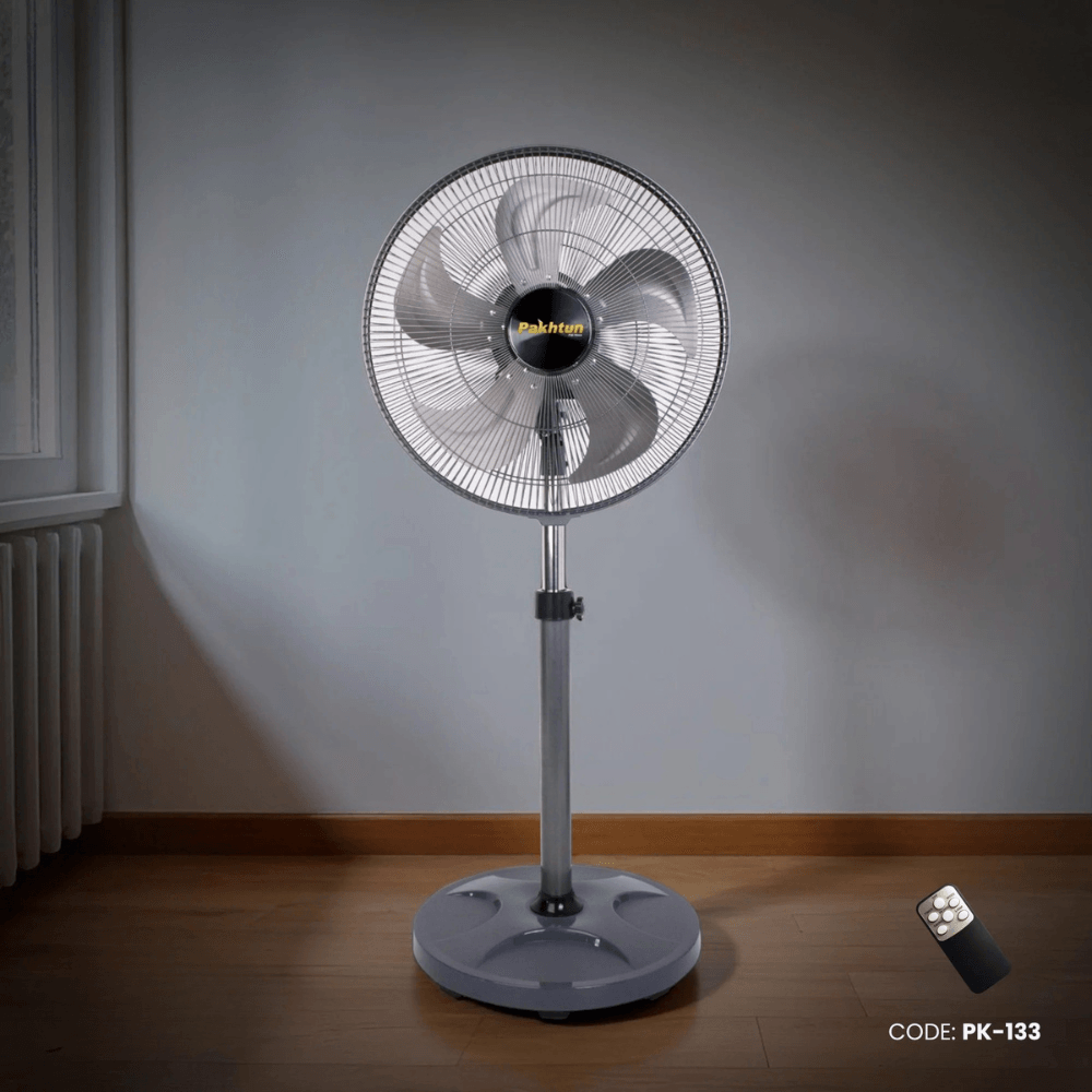 Pakhtun Zefiro-500M 20-Inch-High Speed Remote Control Stand Fan (Grey) | PK-133