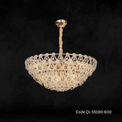 Qulik Modern Crystal Chandelier Decorative Pendant Hanging Six layer 3 color LED Ceiling Light (QL-55190-600)_img_0