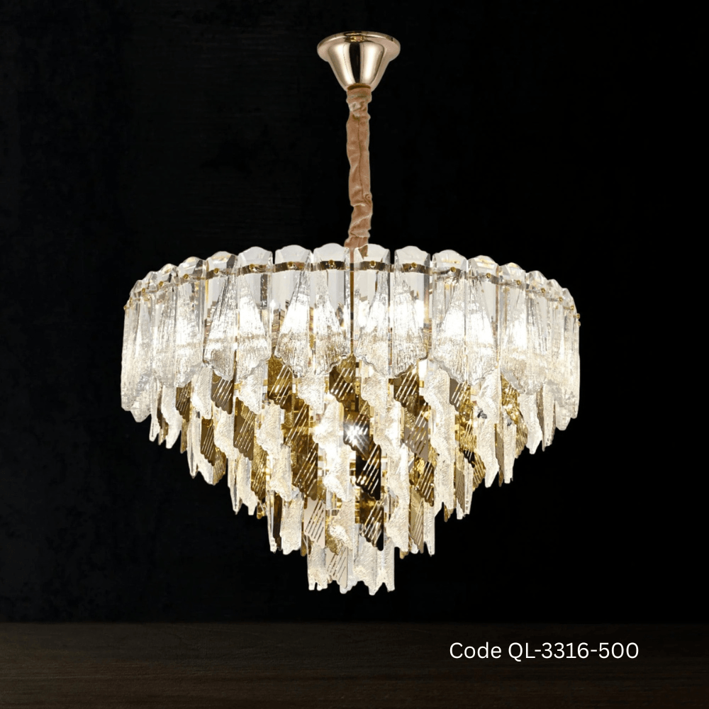 Qulik Modern Crystal Chandelier Hanging LED Ceiling Light (QL-3316-500)