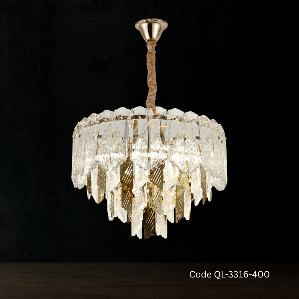 Qulik Modern Crystal Chandelier Hanging LED Ceiling Light (QL-3316-400)