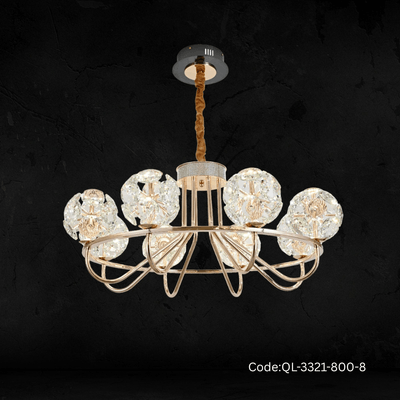 Qulik Modern Crystal Chandelier 8 Circle-shaped Hanging LED Ceiling Light (QL-3321-800-8)_img_0
