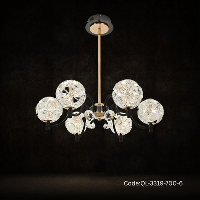 Qulik Modern Crystal Chandelier 6 Circle-shaped Hanging LED Ceiling Light (QL-3319-700-6)_img_0