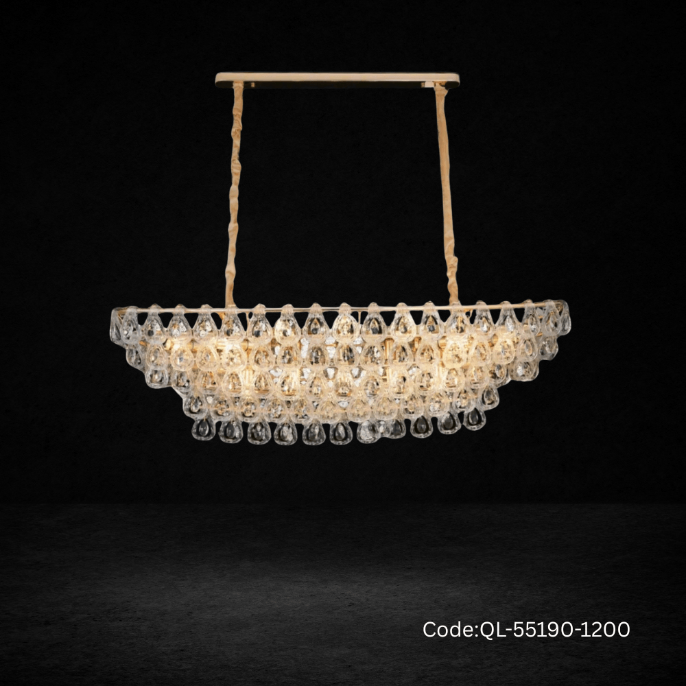 Qulik Modern Crystal Chandelier Decorative Pendant Hanging 5 layer 3 color LED Ceiling Light (QL-55190-1200)