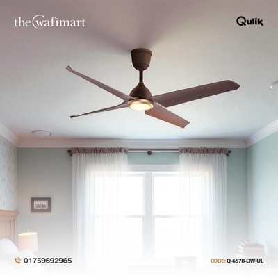 Qulik Aero-X 54"- Decorative Energy Saving BLDC Remote Control Underlight Ceiling Fan (Dark Wood) | Q-6578-DW-UL_img_0