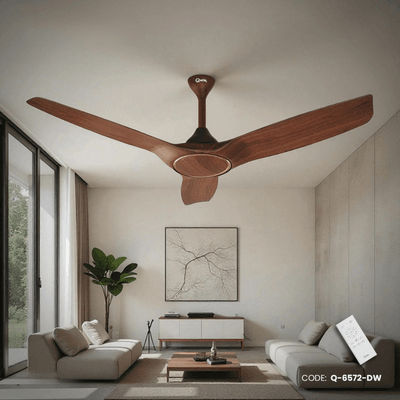 Qulik Aerovane 52" Modern Decorative Silent ABS Blade Remote Ceiling Fan (Dark Wooden) Q-6572-DW-UL_img_0