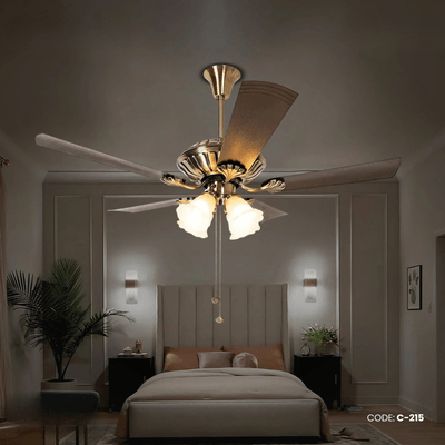 Crompton Jupiter 48" Decorative Ceiling Fan with Lights (Antique Brass ) C-215_img_0