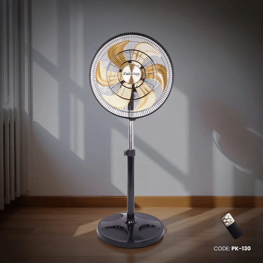 Pakhtun Zefiro-450B 18-Inch-High Speed Remote Control Stand Fan (Golden) | PK-130