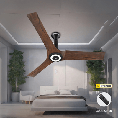 Atomberg Aris Starlight 48" Silent Energy Efficient BLDC Motor With Smart IoT and IR Remote Ceiling Fan (Dark Teakwood) AT-126_img_0